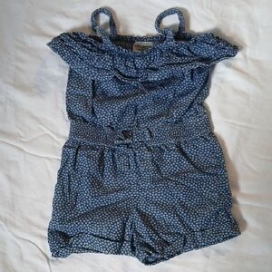Girls' Blue Polka Dot Romper